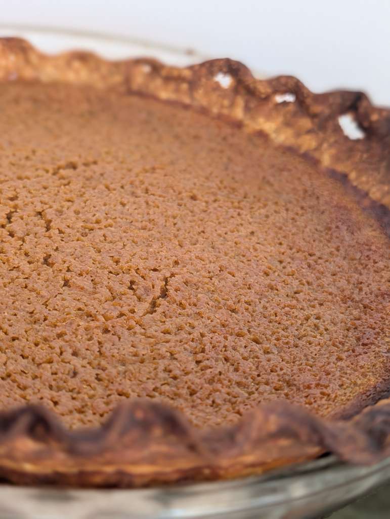 Whole homemade pumpkin pie from Happy Hippo Bakery